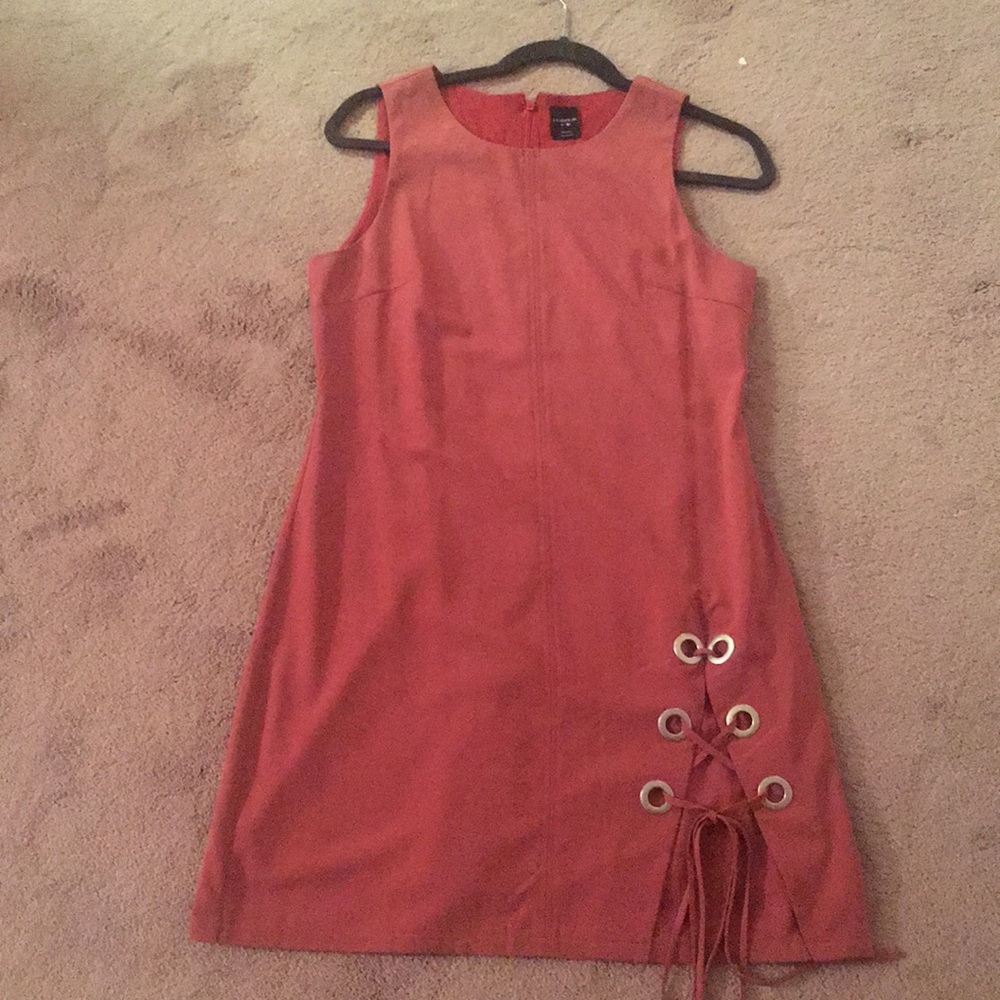 Mauve slip dress with grommet tie